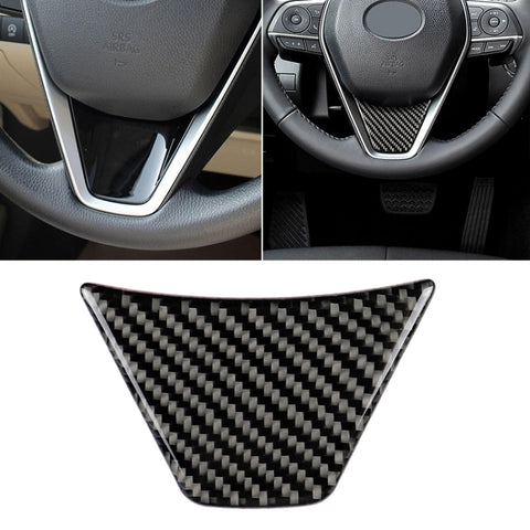 Autocollant décoratif pour volant en fibre de carbone pour voiture, pour Toyota Camry d'ottava génération 2018 – 2019, volant