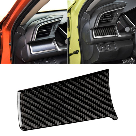 Adhésif décoratif avec bande sinistre pour contrôle central en fibre de carbone pour voiture pour Honda Civic di décima génération 2016-2019, guide pour sinistra, bande gauche de commande centrale