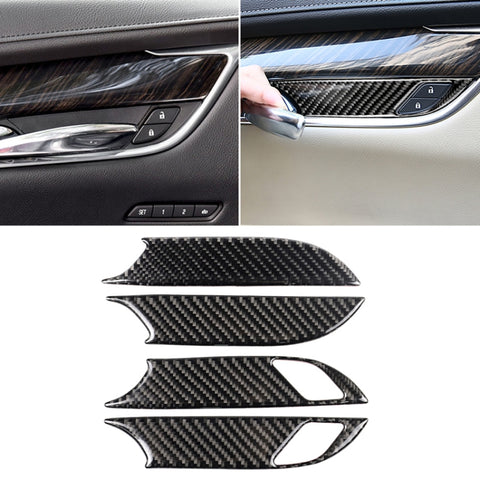 Adesivo decorativo per pannello da polso con maniglia interna per porta in fibra di carbonio per auto per Cadillac XT5 2016-2017, Door Inner Handle Wrist