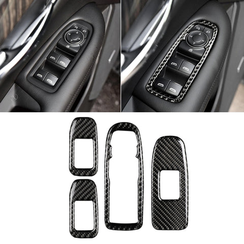 Adesivo decorativo per pannello di sollevamento per finestrino per porta in fibra di carbonio per auto per Cadillac XT5 2016-2017, Door Window Lift Panel