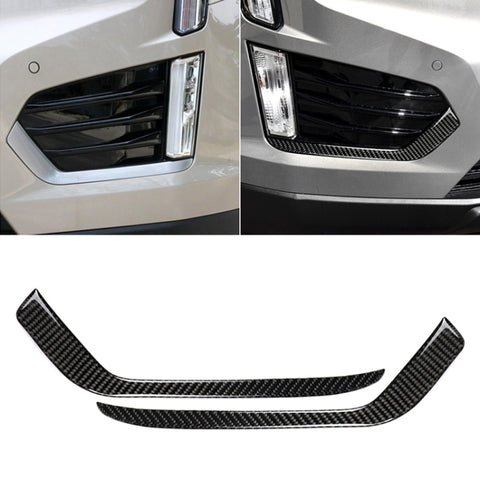 Striscia decorativa per fendinebbia anteriore in fibra di carbonio per auto per Cadillac XT5 2016-2017, guida a sinistra, Front Fog Light