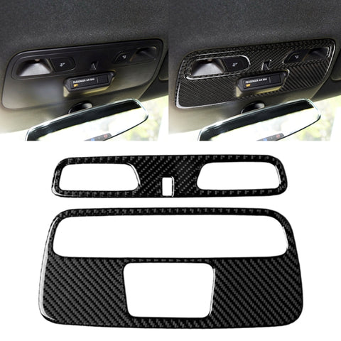 Adesivo decorativo per pannello luminoso a cupola in fibra di carbonio 2 in 1 per Chevrolet Camaro 2016, Dome Light Panel