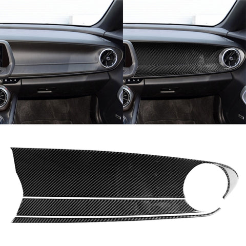Adhésif décoratif pour panneau de commande centrale du passage antérieur en fibre de carbone pour voiture 3 en 1 pour Chevrolet Camaro 2017-2019, guide vers le haut, commande centrale du passager avant