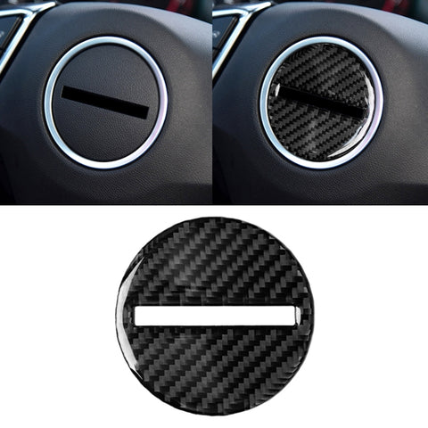 Adesivo decorativo con logo sul volante in fibra di carbonio per auto per Chevrolet Camaro 2017-2019, Steering Wheel Logo