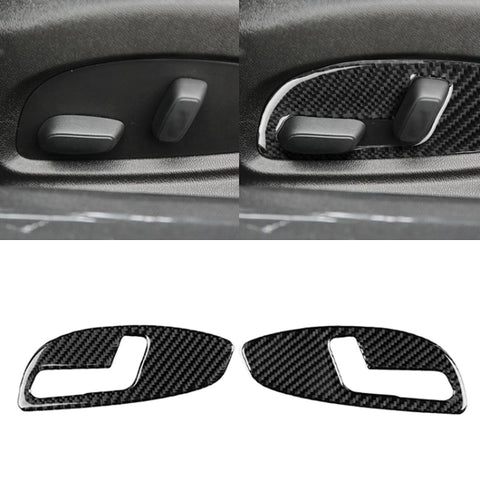 Adesivo decorativo per pannello di regolazione del sedile in fibra di carbonio per auto da 2 pezzi per Chevrolet Camaro 2017-2019, Seat Adjustment Panel