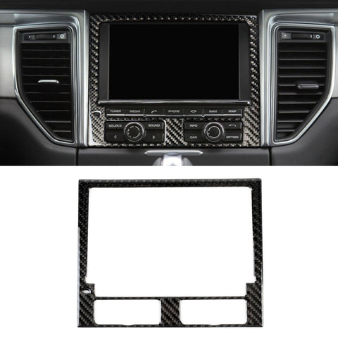 Autocollant décoratif pour panneau de navigation automobile en fibre de carbone pour Porsche Macan, panneau de navigation