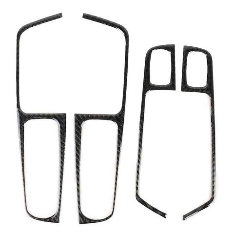 Autocollant décoratif pour panneaux de voiture en fibre de carbone, 4 pièces, pour Porsche Macan, panneau de boutons de fenêtre