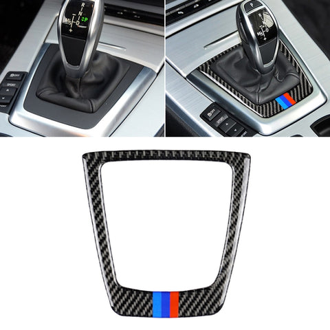 Adesivo decorativo a tre colori per pannello di posizione del cambio in fibra di carbonio per auto per BMW Z4 2009-2015, Gear Position Panel Sticker(Three Color)
