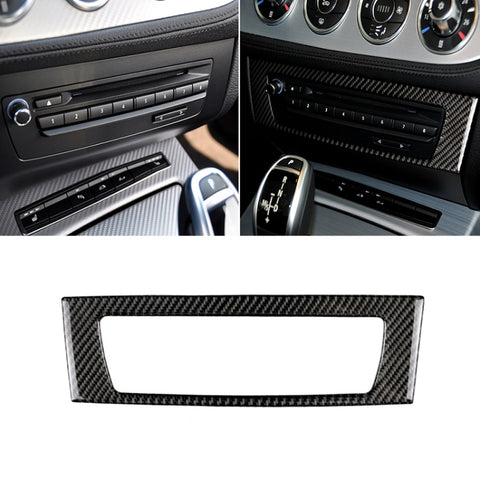 Adesivo decorativo in tinta unita per pannello CD di controllo centrale in fibra di carbonio per auto per BMW Z4 2009-2015, Central Control CD Panel Sticker(Solid Color)