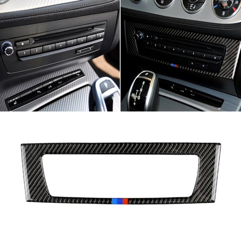 Adesivo decorativo a tre colori per pannello CD di controllo centrale in fibra di carbonio per auto per BMW Z4 2009-2015, Central Control CD Panel Sticker(Three Color)