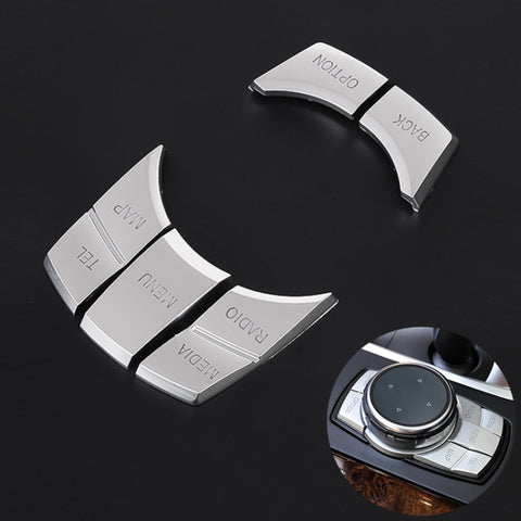 Manopola multifunzione modificata Pulsante IDRIVE Adesivo decorativo per BMW Serie 1 2 3 5 X1 X3 X5 X6, Seven Button Bticker