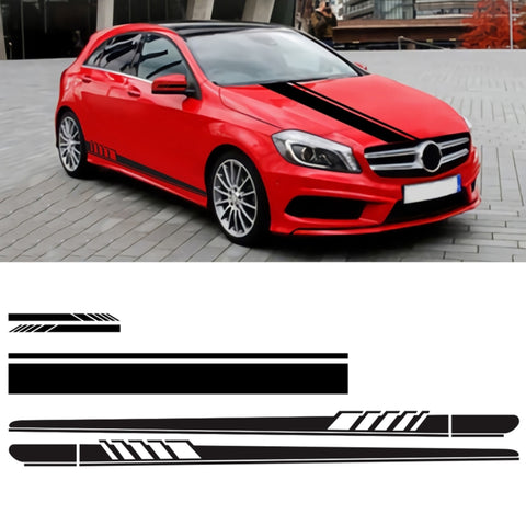 Adhésif décoratif pour voiture en PVC avec cappuccio à rayures pour style automobile 5 en 1, D-935