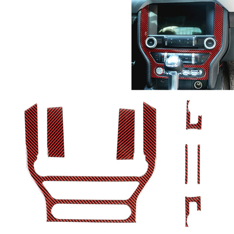 Adhésif décoratif pour panneau de commande centrale en fibre de carbone 7 en 1 pour Ford Mustang, panneau de commande central