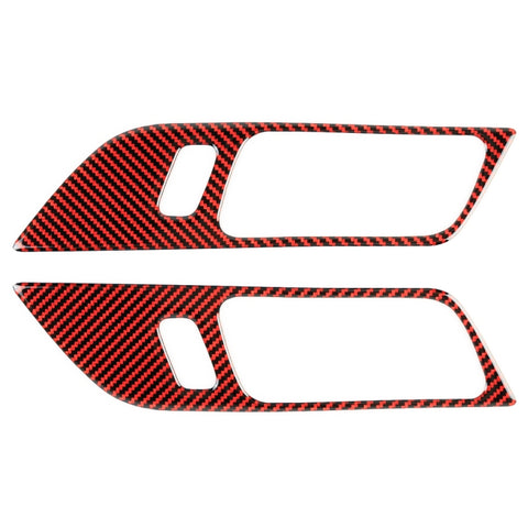 Autocollant décoratif pour main intérieure de porte 2 en 1 pour voiture en fibre de carbone pour Ford Mustang, poignée de porte intérieure