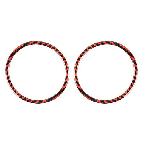 Adesivo decorativo di piccole dimensioni per anello clacson per porta in fibra di carbonio 2 in 1 per Ford Mustang, diametro: 8,3 cm, Door Horn Ring (8.3cm)