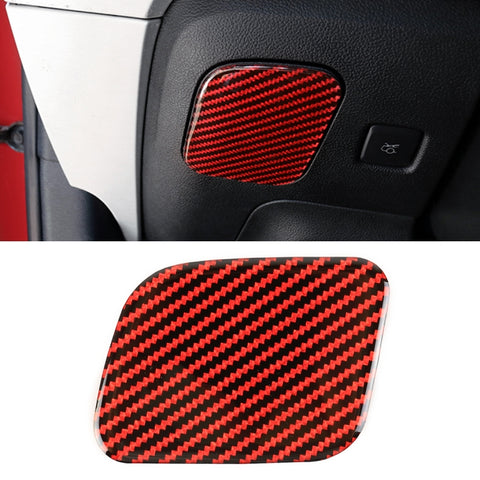 Adhésif décoratif pour porte-bagages du siège de guidage principal en fibre de carbone pour voiture pour Ford Mustang, boîte de rangement pour siège de conduite principal