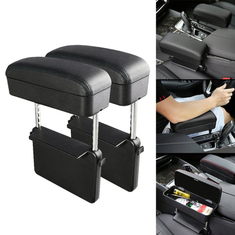 Tapis pour bras de voiture avec coussin en cuir PU universel pour 2 pièces avec échelle d'immagazzinaggio, 2 pièces (noir), 2 pièces (noir rouge), 2 pièces (noir blanc), 2 pièces (gris), 2 pièces (beige), 2 pièces (marron).
