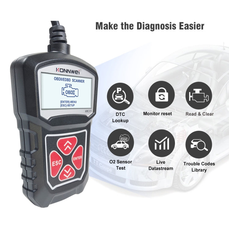 KONNWEI KW309 OBD2 Code Reader Diagnostic Tool for Cars