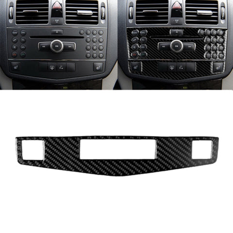 Adhésif décoratif pour panneau de console centrale en fibre de carbone pour voiture pour Mercedes-Benz W204 Classe C 2007-2010, panneau de console centrale