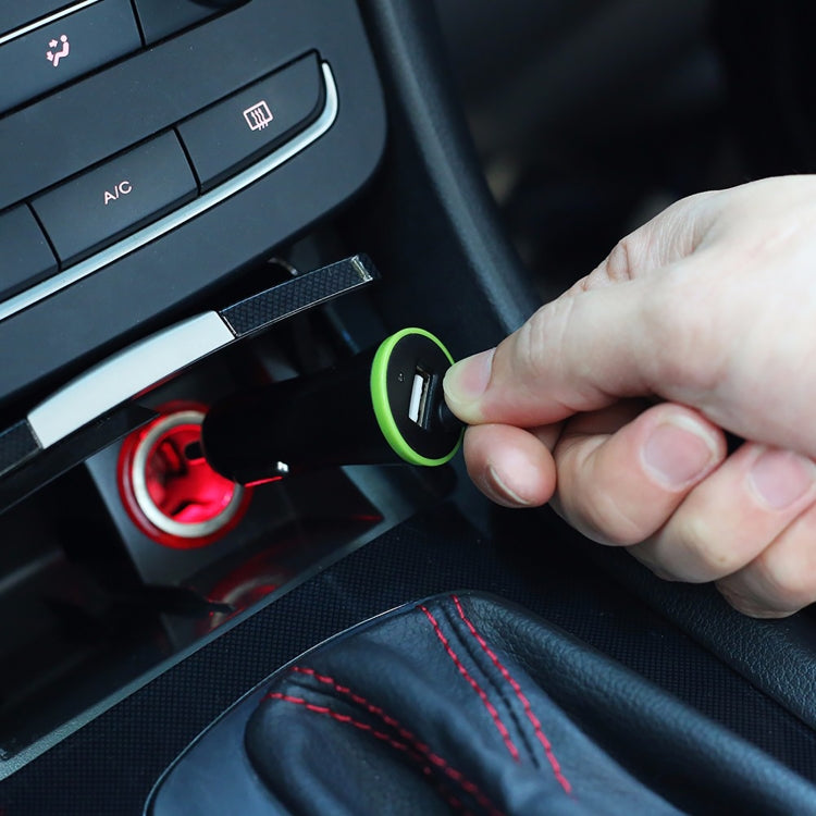 17W Mini USB Car Charger with USB-C Spring Cable