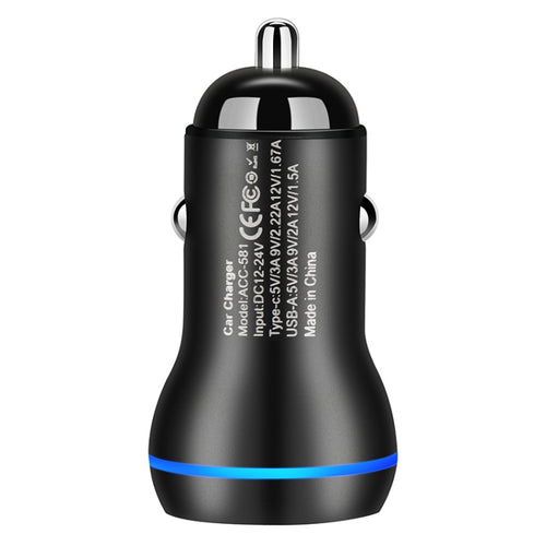 20W Fast Charging Car Charger with Type-C and USB Ports