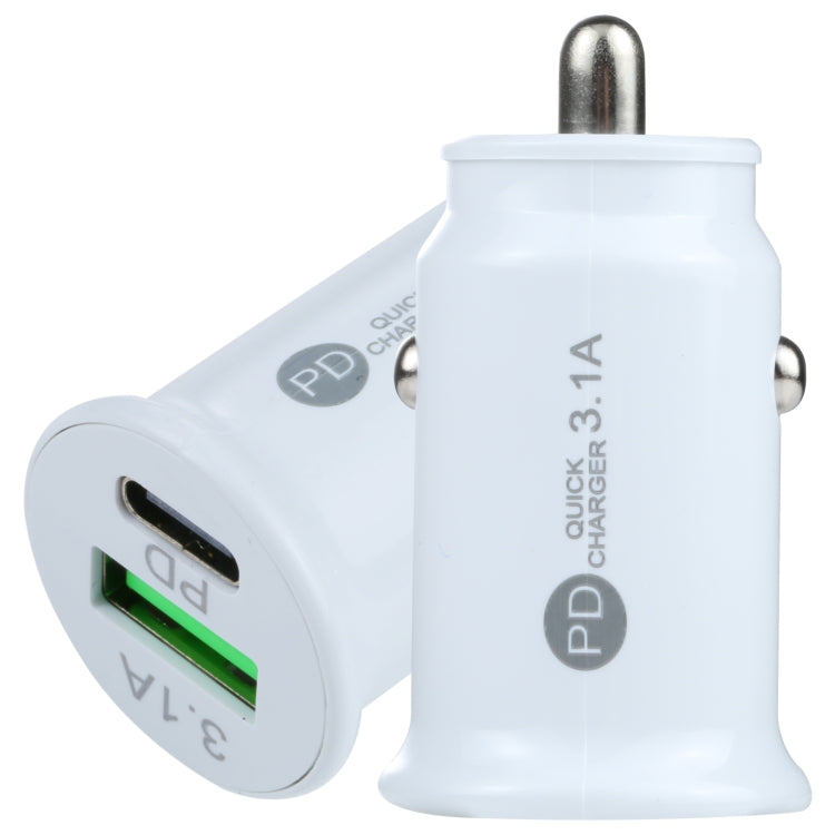 Mini Fast Charging Car Charger with USB-C and USB Interface