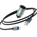IVON CC37 Dual USB Car Charger with Fast Charge Cable Set