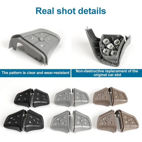 Panneau d'interrupteur à impulsions volant à 4 impulsions vers le côté gauche pour voiture 1648200010 pour Mercedes-Benz W164, guide vers le côté gauche, 4 boutons côté gauche (noir), 4 boutons côté gauche (café), 4 boutons côté gauche (gris)