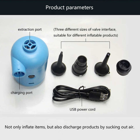 Pompe à air électrique USB HT-426 pour lit gonflable pour gommoni, HT-426 (Bleu), HT-426 (Blanc)