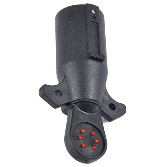 Tester di circuito per cablaggio luci per rimorchio a lama a 7 vie da 12 V Adattatore rotondo Tester di segnale per spina americana a 7 pin, Signal Tester