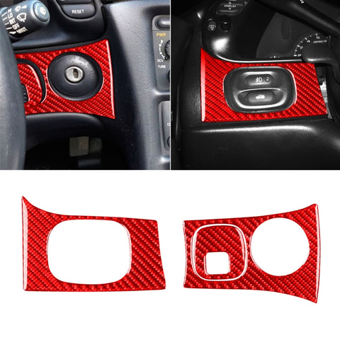 Autocollant pour panneau de clé de voiture 3 en 1 en fibre de carbone pour Chevrolet Corvette C5 1998-2004, guide de phare, autocollant de panneau de clé de phare 3 en 1