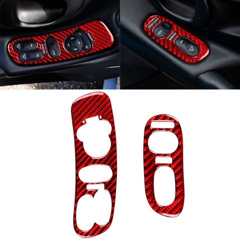 Ensemble d'adhésifs pour panneau de commande de porte en fibre de carbone 2 en 1 pour voiture B pour Chevrolet Corvette C5 1998-2004, guide à sinistre, autocollant de panneau de commande de porte B