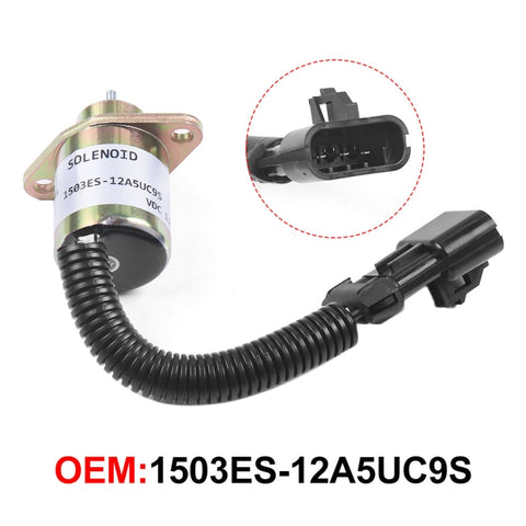 Électrovanne d'arrêt de carburant pour pelle Kubota V1505 R90 1503ES-12A5UC9S, pour Kubota V1505