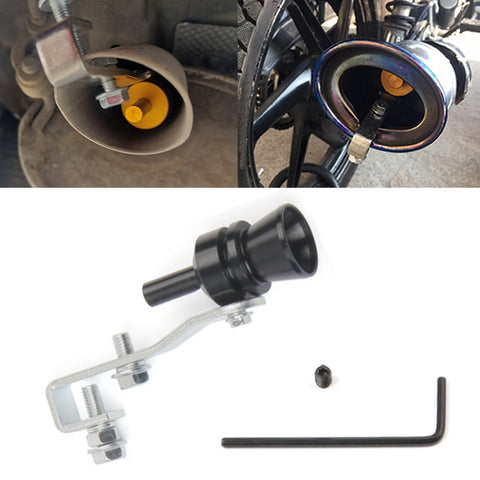 Universel en aluminium Turbo Sound marmitta di scarico fischio pour auto/moto simulateur Whistler, dimension: M, diamètre extérieur: 23 mm, Taille: M (Noir), Taille: M (Or), Taille: M (Bleu), Taille: M (Rouge), Taille: M (Argent)