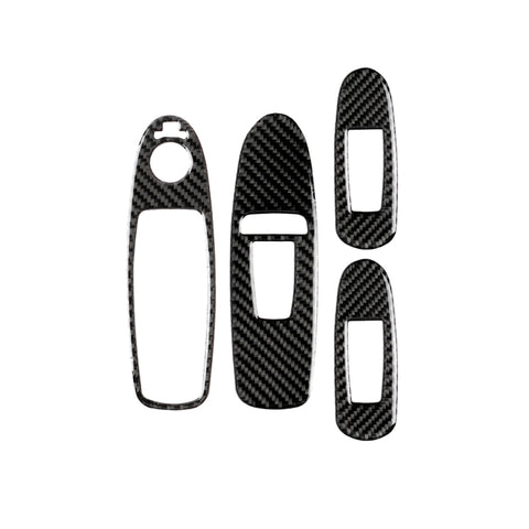 Adesivo decorativo per pannello alzacristalli in fibra di carbonio per auto da 4 pezzi per Infiniti Q50, guida a sinistra, Window Lift Panel (B)