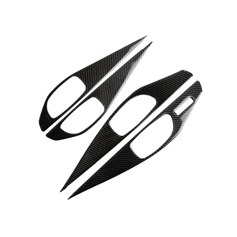 Adesivo decorativo per pannello maniglia interna porta in fibra di carbonio da 4 pezzi per Infiniti Q50, guida a sinistra, Door Inner Handle Panel (A)