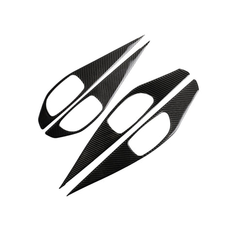 Adesivo decorativo per pannello maniglia interna porta in fibra di carbonio da 4 pezzi per Infiniti Q50, Door Inner Handle Panel (B)