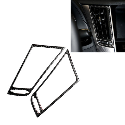 Adesivo decorativo per telaio di uscita dell'aria centrale in fibra di carbonio per auto da 2 pezzi per Infiniti Q50 / Q60, Central Air Outlet Frame