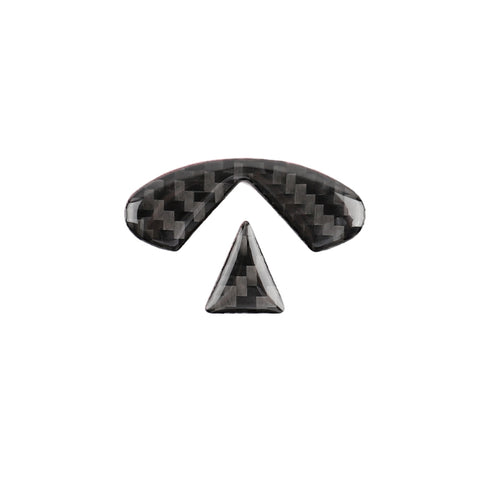 Autocollant décoratif avec logo pour volant en fibre de carbone pour voiture de 2 personnes pour Infiniti Q50 / Q60, logo de volant