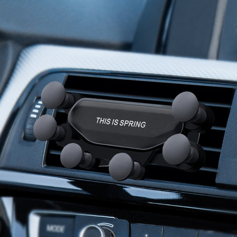 Supporto Universale per Telefono a Gravità con Sei Artigli per Auto – Montaggio su Presa d'Aria, Disponibile in Nero, Rosso e Argento