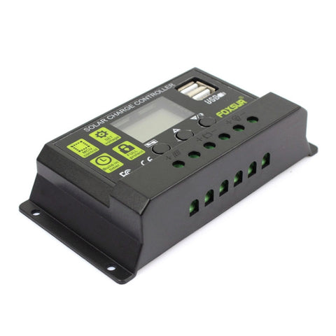Regolatore di carica solare FOXSUR 10A Regolatore di identificazione automatica 12V / 24V, 10A