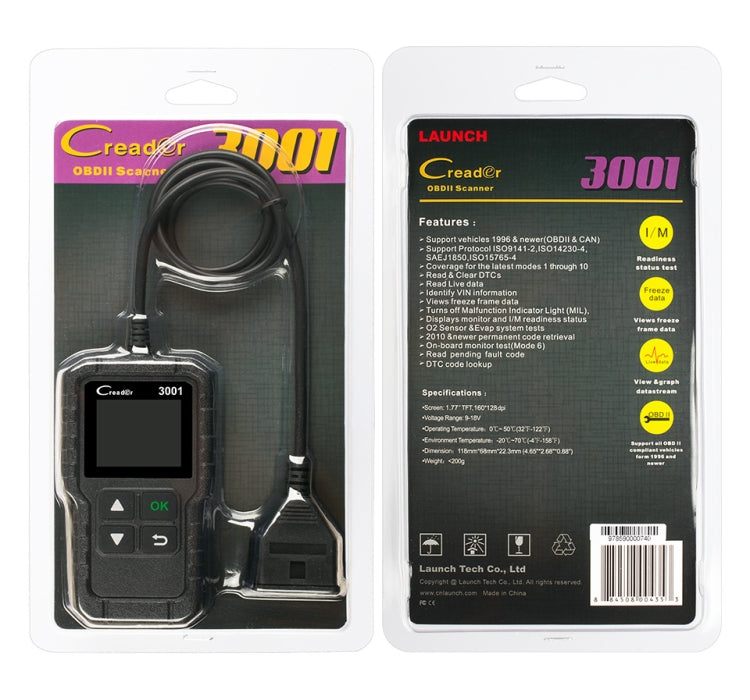 Launch Creader CR3001 OBD2 Code Reader for Cars