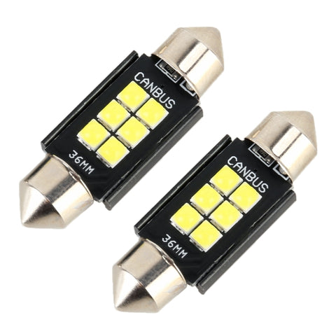 2 PZ 36mm DC12V / 2.5W / 6000K / 170LM 6LED SMD-3030 Lampada da lettura per auto Luce di cortesia, 36mm - Novalix Store