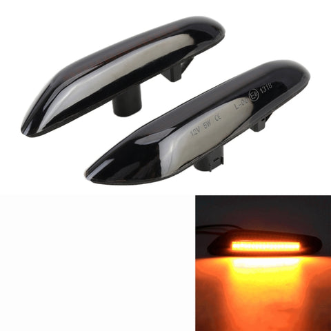 2 pezzi D12V / 5W LED per auto lampeggiante dinamico luci laterali indicatore di direzione dell'acqua corrente per BMW, luce gialla, For BMW