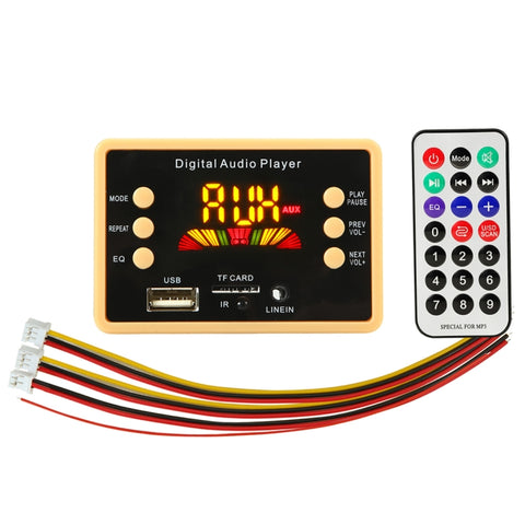 Scheda di decodifica lettore audio MP3 con schermo a colori da 12 V per auto, radio FM, scheda TF USB, con funzione Bluetooth e telecomando, 12V