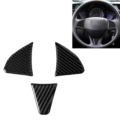 Adesivo decorativo per pulsanti del volante in fibra di carbonio 3 in 1 per Honda Fit, guida a destra e a sinistra universale, For Honda Fit