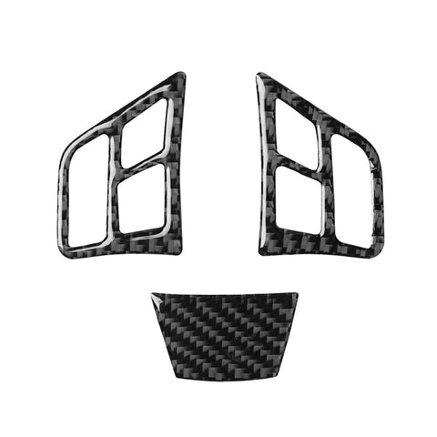 Adesivo decorativo per pulsanti del volante in tinta unita in fibra di carbonio 3 in 1 per BMW Serie 3 E90 2005-2012, guida a destra e a sinistra universale, For BMW 3 Series E90 2005-2012(B)