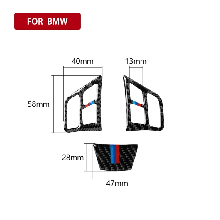 Carbon Fiber Steering Wheel Button Stickers for BMW 3 Series