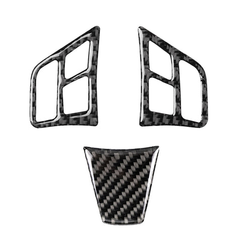 Adesivo decorativo per pulsanti del volante in tinta unita in fibra di carbonio 3 in 1 per BMW Serie 3 E90 2005-2012, guida a destra e a sinistra universale, For BMW 3 Series E90 2005-2012
