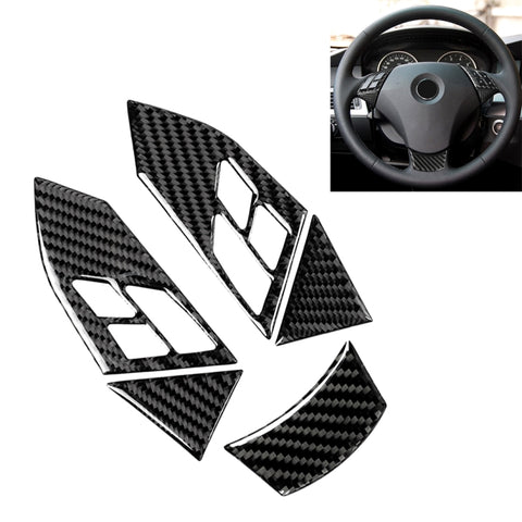 Adhésif décoratif pour impulsions de volant en teinte unitaire en fibre de carbone 5 en 1 pour BMW Série 5 E60 2004-2010, guide à destra ea sinistra universale, Pour BMW Série 5 E60 2004-2010